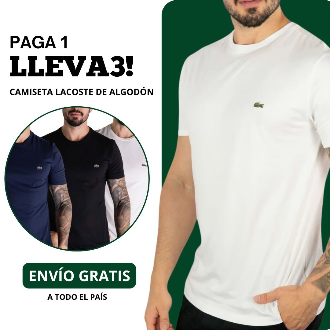 Camiseta Laco de Algodón - [Paga 2 y lleva 3]