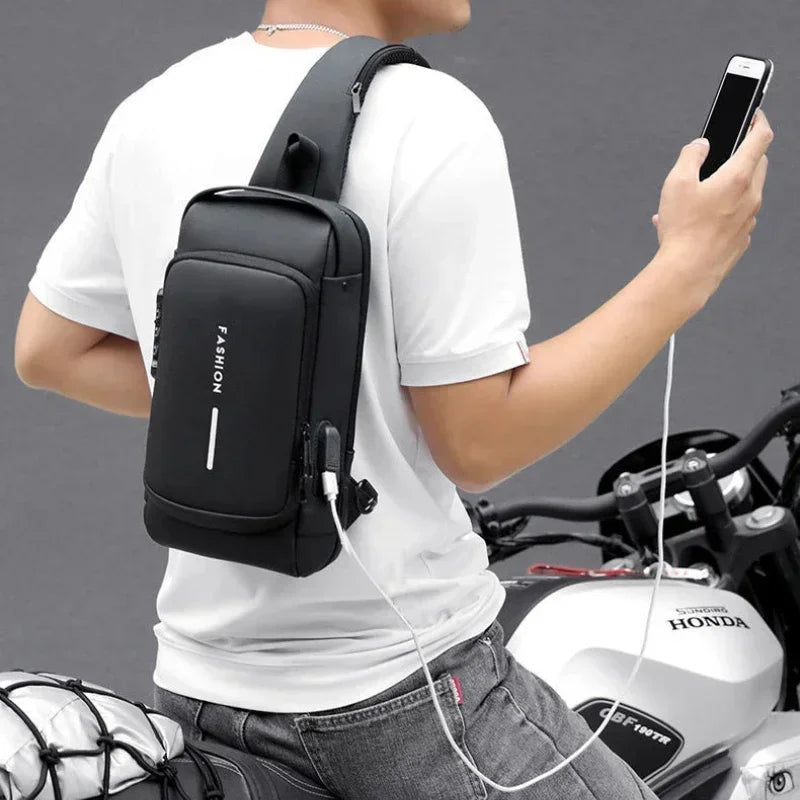 Bolso de hombro antirrobo con carga USB